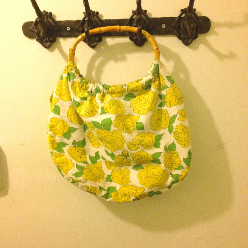 Yellow flower cotton bag